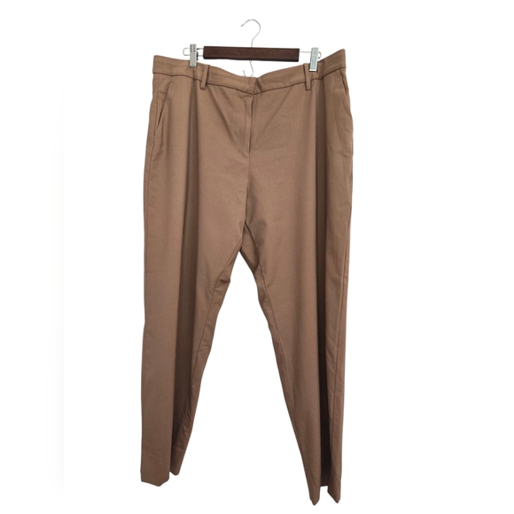 MM Lafleur Pants - MM Lafleur Camel Brown Mejia Washable Wool Straight Leg Trouser Pants Size 18
